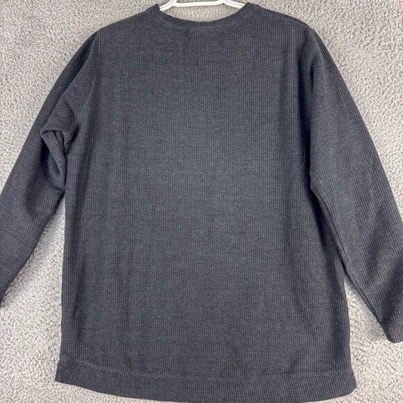 App State Mountaineers Shirt Mens Medium Gray Waffle Knit Champion LS Tee Boone - Picture 6 of 11